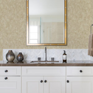 Haliya Champagne Metallic Plaster Wallpaper