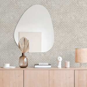 Khauta Silver Floral Geometric Wallpaper