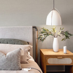 Agave Dove Faux Grasscloth Wallpaper