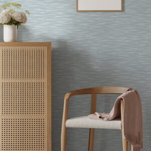 Benson Light Blue Faux Fabric Wallpaper