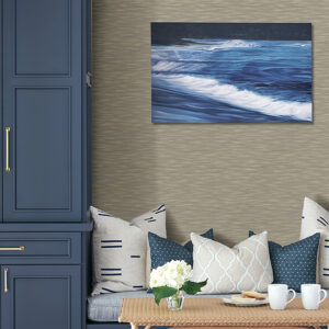 Benson Taupe Faux Fabric Wallpaper