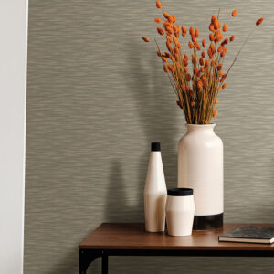 Benson Taupe Faux Fabric Wallpaper