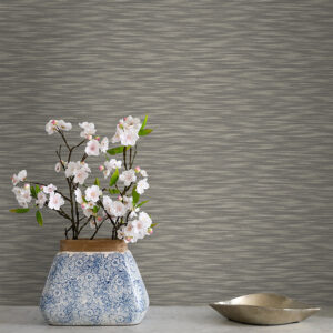 Benson Brown Faux Fabric Wallpaper