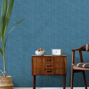 Emerson Blue Linen Wallpaper