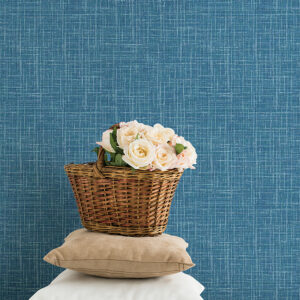 Emerson Blue Linen Wallpaper
