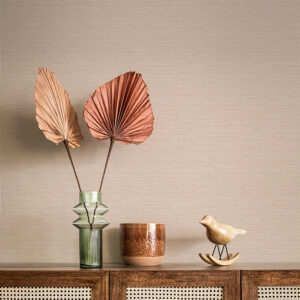 Agave Light Pink Faux Grasscloth Wallpaper