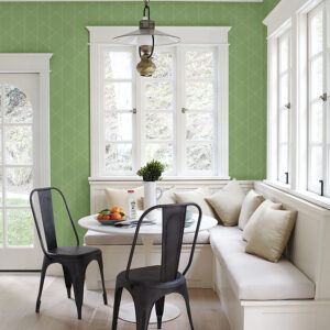 Walcott Light Green Stitched Trellis Wallpaper