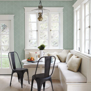 Walcott Seafoam Stitched Trellis Wallpaper