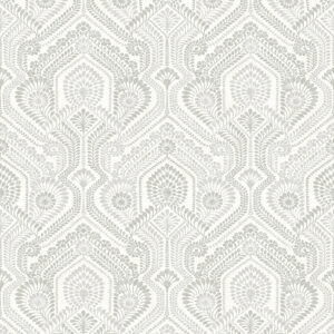 Fernback Grey Ornate Botanical Wallpaper