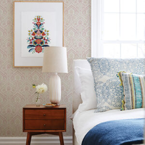 Fernback Pink Ornate Botanical Wallpaper