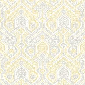 Fernback Yellow Ornate Botanical Wallpaper