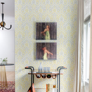 Fernback Yellow Ornate Botanical Wallpaper