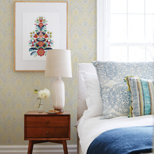 Fernback Yellow Ornate Botanical Wallpaper