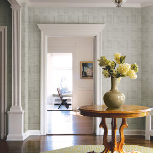 Callaway Grey Woven Stripes Wallpaper