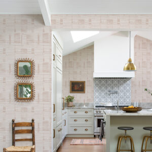 Callaway Pink Woven Stripes Wallpaper