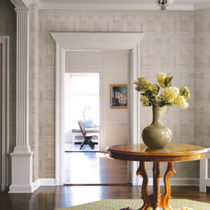 Callaway Pink Woven Stripes Wallpaper