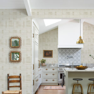 Callaway Beige Woven Stripes Wallpaper