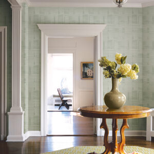 Callaway Green Woven Stripes Wallpaper