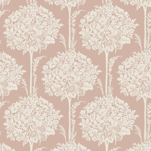 Zaria Apricot Topiary Wallpaper