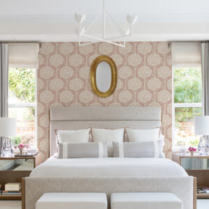 Zaria Apricot Topiary Wallpaper