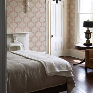 Zaria Apricot Topiary Wallpaper