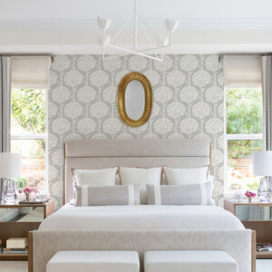 Zaria Grey Topiary Wallpaper