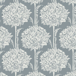 Zaria Slate Topiary Wallpaper
