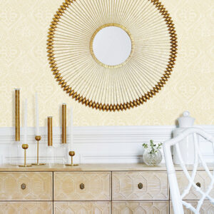 Scout Light Yellow Floral Ogee Wallpaper