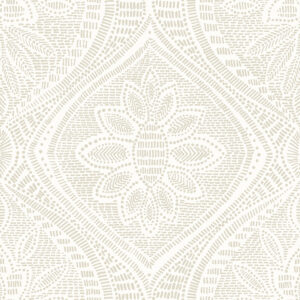 Scout Light Grey Floral Ogee Wallpaper