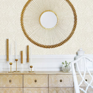 Scout Light Grey Floral Ogee Wallpaper