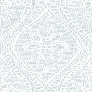 Scout Light Blue Floral Ogee Wallpaper