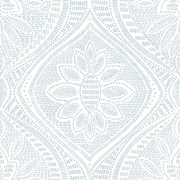 Scout Light Blue Floral Ogee Wallpaper