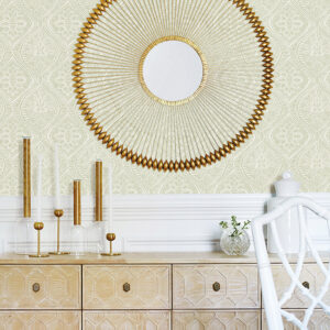 Scout Moss Floral Ogee Wallpaper