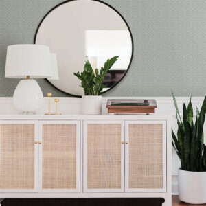 Glynn Sky Blue Chevron Wallpaper