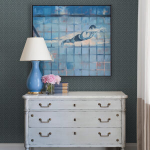 Glynn Teal Chevron Wallpaper