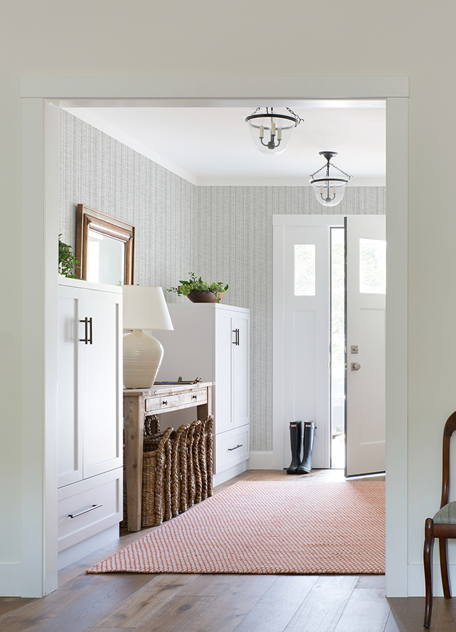 Simon Light Grey Woven Texture Wallpaper - Image 2