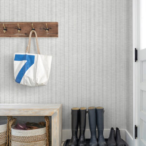 Simon Light Grey Woven Texture Wallpaper