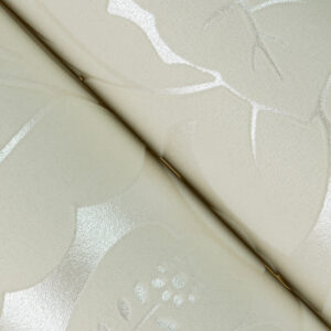 Augusta White Flock Damask Wallpaper