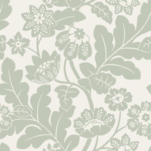 Augusta Silver Flock Damask Wallpaper