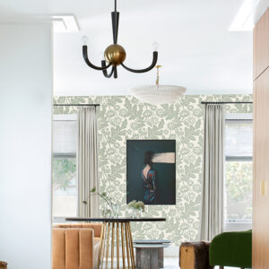 Augusta Silver Flock Damask Wallpaper