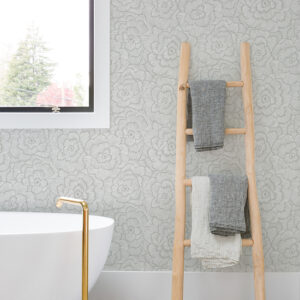 Periwinkle Light Grey Textured Floral Wallpaper