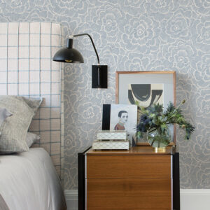 Periwinkle Blue Textured Floral Wallpaper