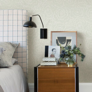 Periwinkle Light Green Textured Floral Wallpaper