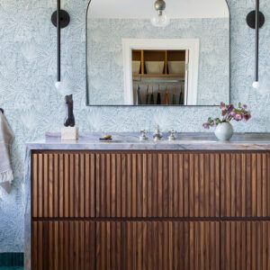 Vita Blue Botanical Wallpaper