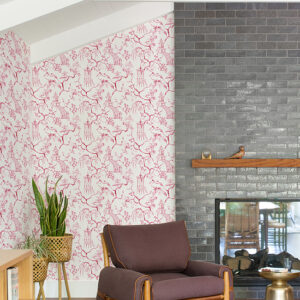 Serena Raspberry Chinoiserie Wallpaper
