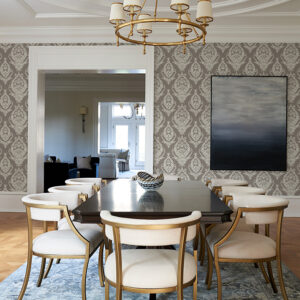 Arlie Grey Botanical Damask Wallpaper