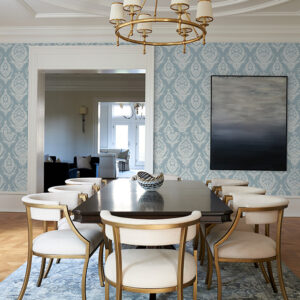 Arlie Light Blue Botanical Damask Wallpaper