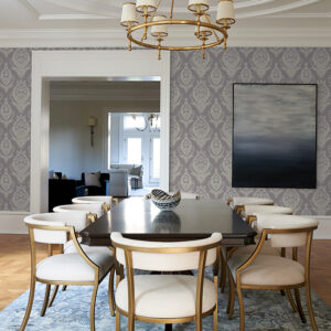 Arlie Lavender Botanical Damask Wallpaper
