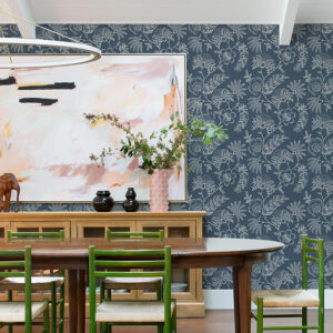 Maeve Dark Blue Jacobean Trail Wallpaper