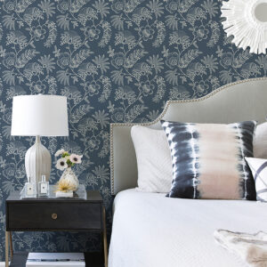 Maeve Dark Blue Jacobean Trail Wallpaper